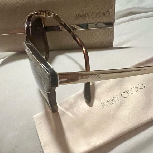 JIMMY CHOO INES/S INES AXX Dark Havana Cat Eye Sunglasses 58-14 New Authentic - Picture 8 of 12